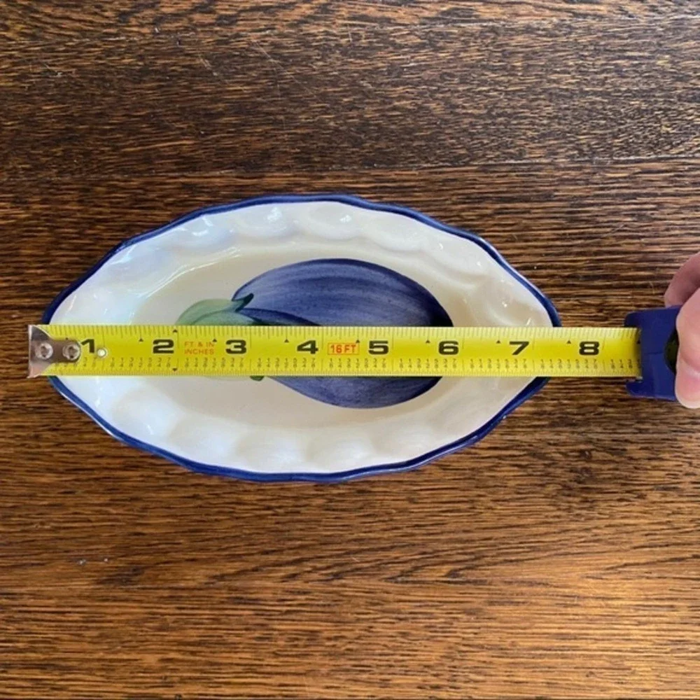 JRM Italian‎ Hand Painted Ceramica - Oval Eggplant